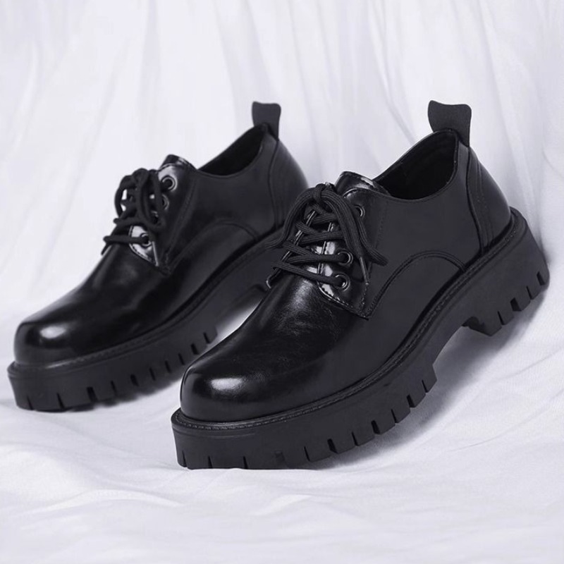 Men Shoes Official - Sepatu Pria Sol Tebal Platform Kulit