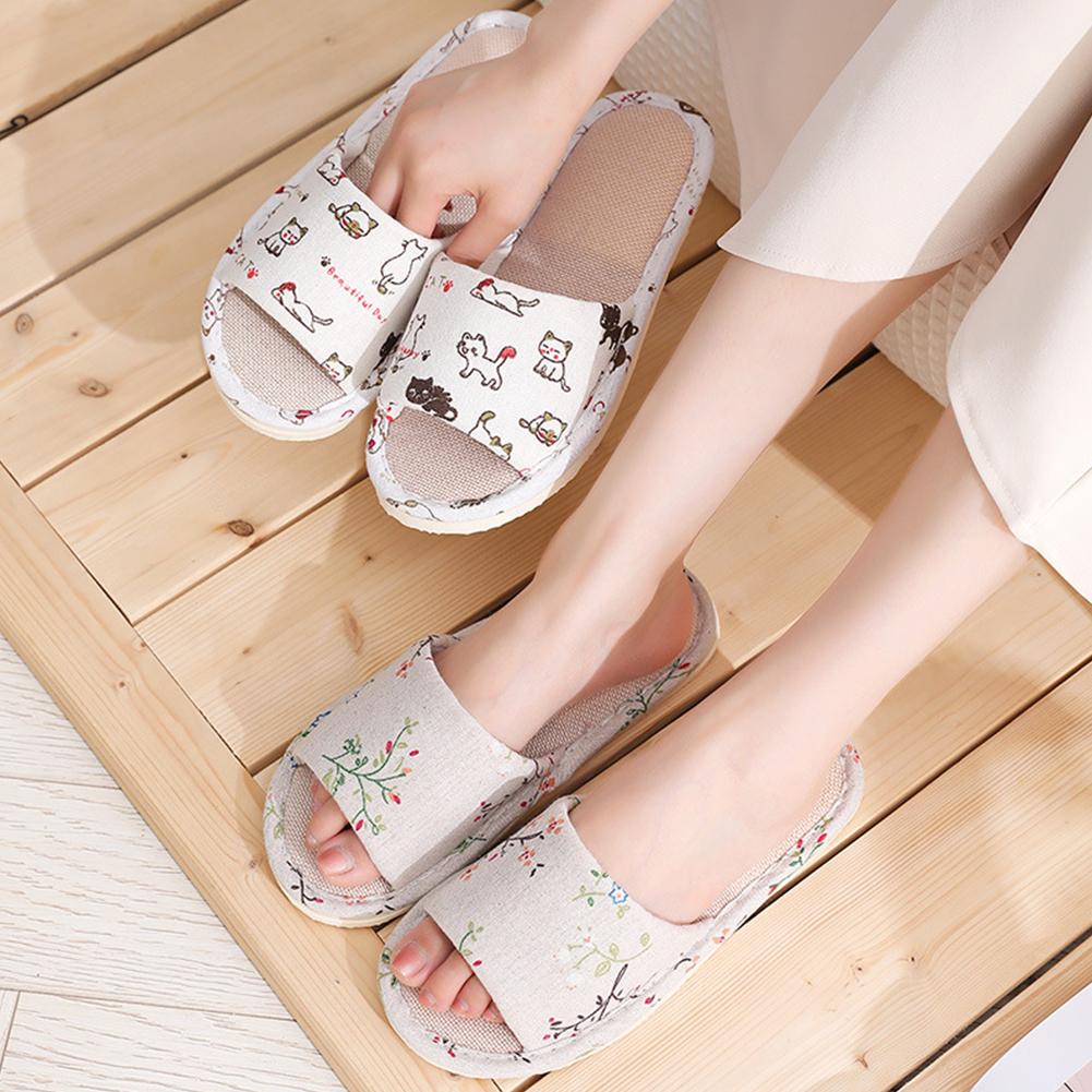 Men Shoes On Sale - Sandal Rumah Wanita dari Kain Linen,