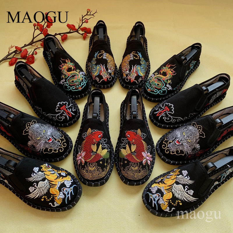 Men'S Shoes Loafers Casual - Sepatu Slip-On Bordir Gaya Cina Unisex,