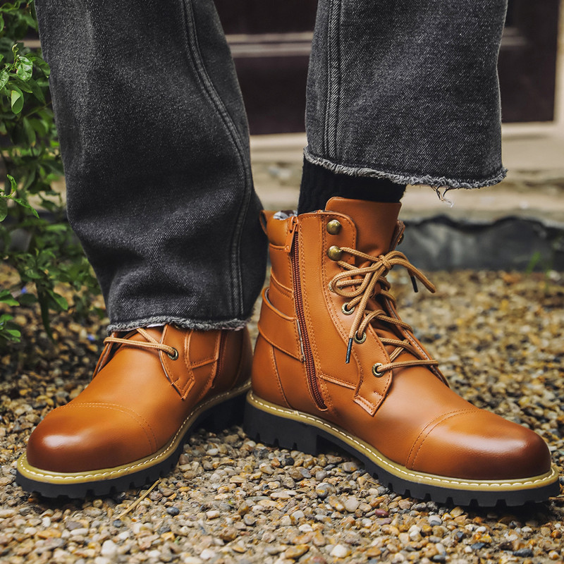 Men Shoes Oxford - Sepatu Bot Kulit Pria Fashion Musim