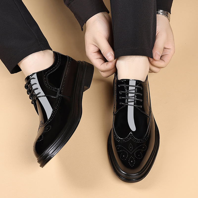 Sepatu Brogue Kulit Paten Pria - Men Shoes Oxford ulasan dan harga