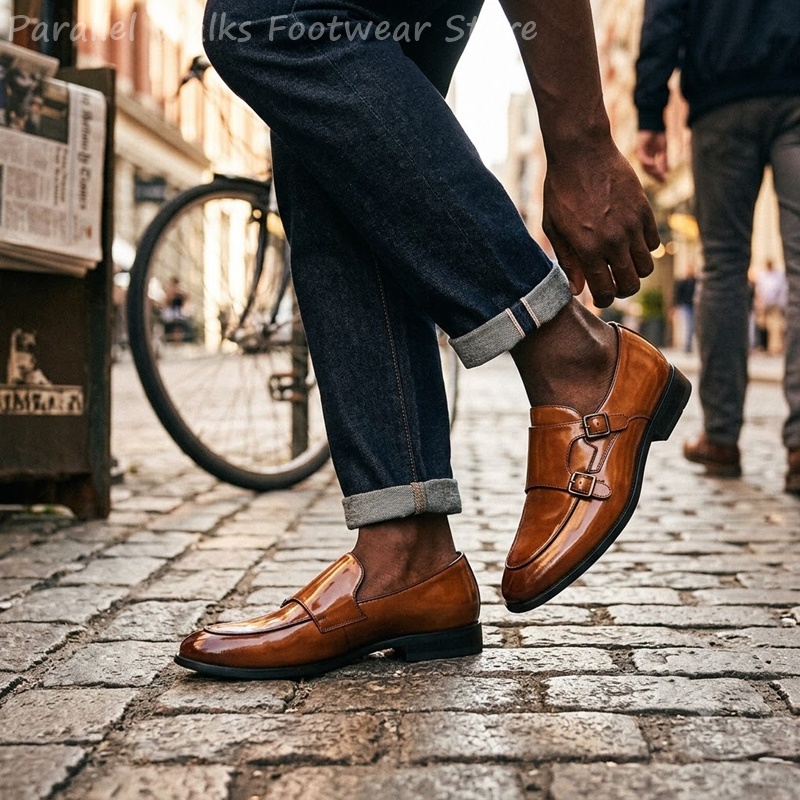 Sepatu Loafer Pria Double Buck - Men Shoes Oxford ulasan dan harga
