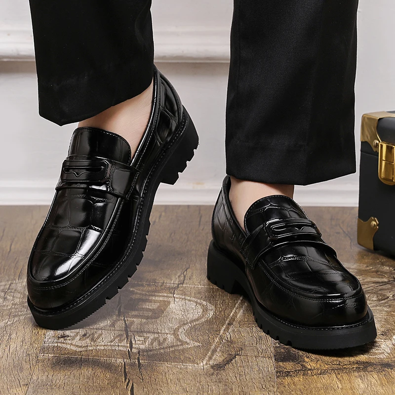Sepatu Kulit Bersol Tebal Pria - Men Shoes Official ulasan dan harga
