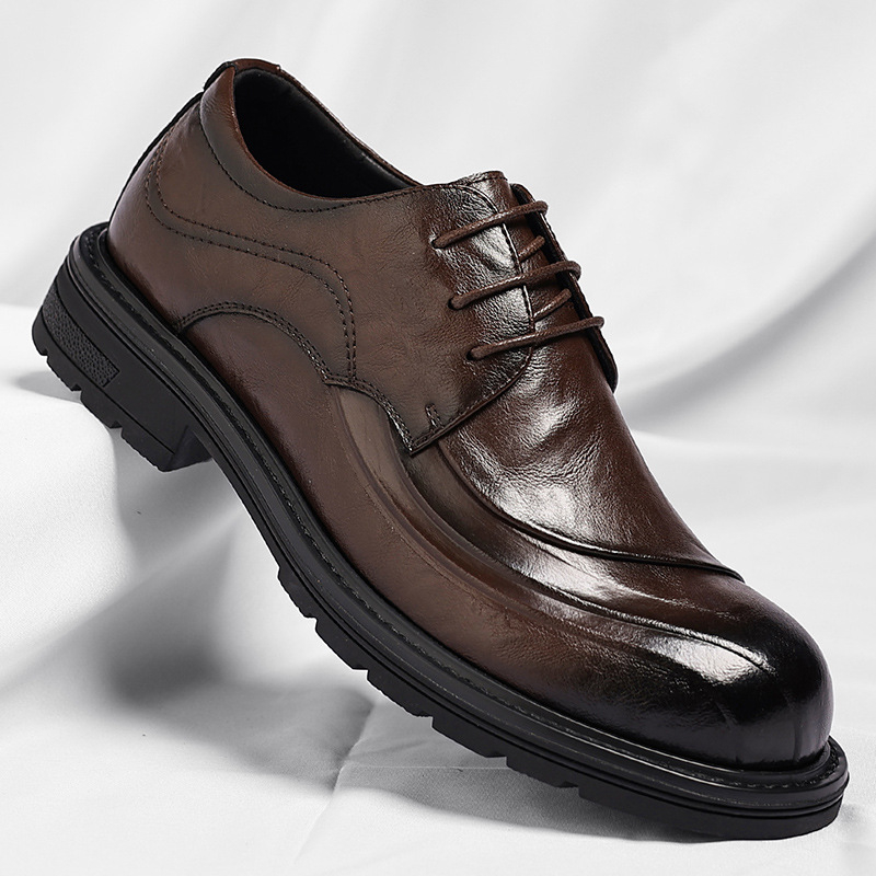Sepatu Kulit Asli Coklat Mengk - Men Shoes Oxford ulasan dan harga